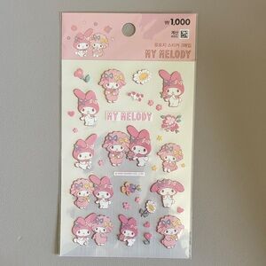 Sanrio My Melody Sticker Sheet Made in Korea